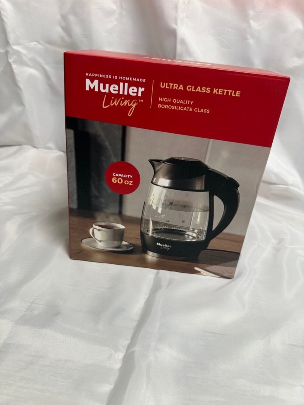 Mueller Living M99S Ultra Glass Electric Kettle 1.8L 60oz 1500W LED